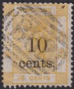 Click for more photos and details Hong Kong 1880 QV 10c on 16c Yellow Used SG26 cat £150 with tear + mark