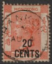 Click for more photos and details Hong Kong 1891 QV 20c on 30c Used with HANKOW code * Postmark SG Z458 cat £42