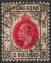Click for more photos and details Hong Kong 1914 KGV $2 Carmine-Red and Grey-Black Used SG113 cat £75