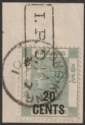 Click for more photos and details Hong Kong 1901 QV 20c on 30c Used with HK Postmark + Pakhoi IPO Mark