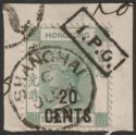 Click for more photos and details Hong Kong 1899 QV 20c on 30c Used with Hankow (1) IPO Mark + Shanghai Postmark
