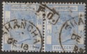Click for more photos and details Hong Kong 1899 QV 5c Pair Used with Chefoo IPO Mark and Shanghai Postmarks