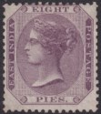 India 1860 QV 8p Mauve Unused SG53 cat £200 as mint