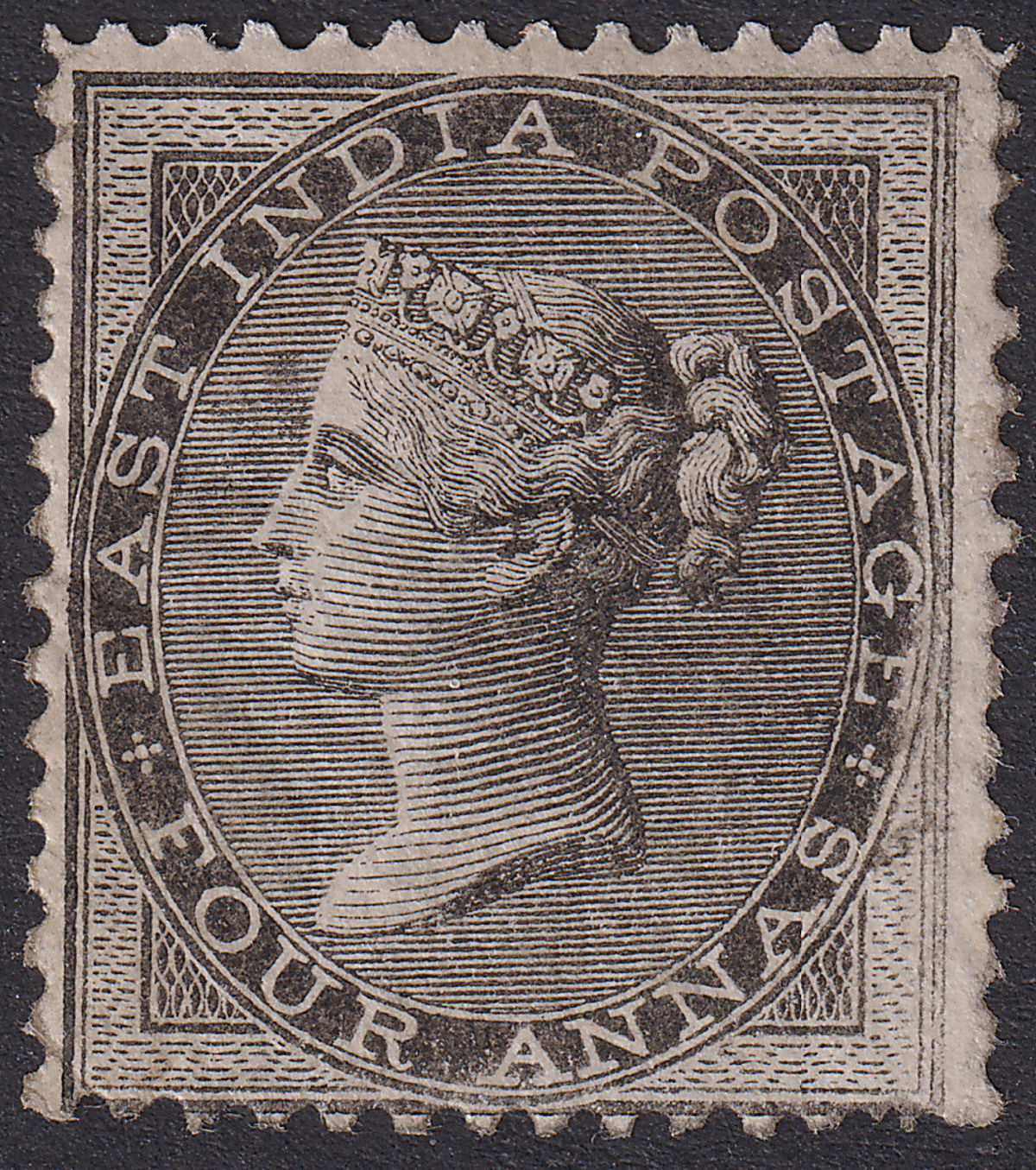 India 1856 Queen Victoria 4a Black Mint SG45 cat £1100