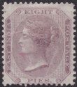 India 1860 QV 8p Purple on White Paper Mint SG52 cat £90 creases