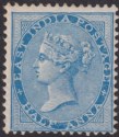 India 1873 QV ½a Deep Blue Die II Mint SG75 cat £16