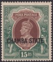 Indian States Chamba 1938 KGVI CHAMBA STATE Overprint 15r UM Mint SG98 cat £180