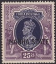 Indian States Nabha 1938 KGVI State Opt 25r Violet + Purpl Mint SG94 c£250 tones