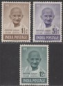 Click for more photos and details India 1948 First Anniv Independence Gandhi Set to 12a Unused SG305-307 c £55 flt