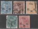 Click for more photos and details India 1874 QV Official Overprint Selection to 8a Used with faults