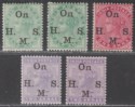 Click for more photos and details India 1900 QV Official Overprint Set Mint SG O49-O52 cat £60++