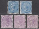 Click for more photos and details India 1873-74 Queen Victoria ½a, 9p Shades Mint SG75-78