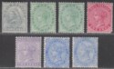 Click for more photos and details India 1900-02 Queen Victoria Set Mint SG112-118 cat £28