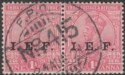 Click for more photos and details India 1921 KGV Expeditionary Forces IEF 1a Pair Used FPO No 415 Postmark Turkey