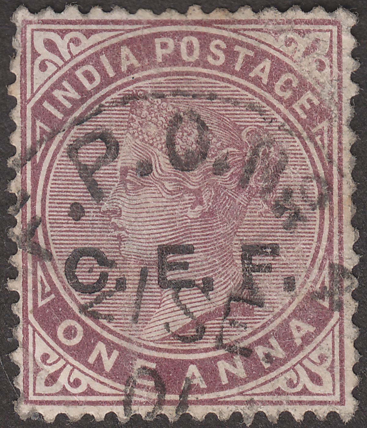India 1900 QV China Expeditionary Force CEF Opt 1a Used with FPO Postmark Tongku