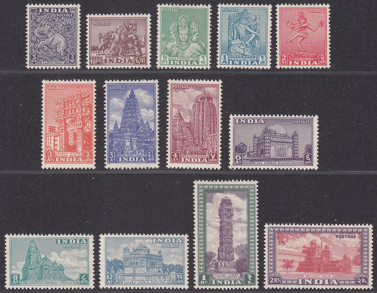 India 1949 Archaeology Set to 2r Mint SG309-321 cat £90