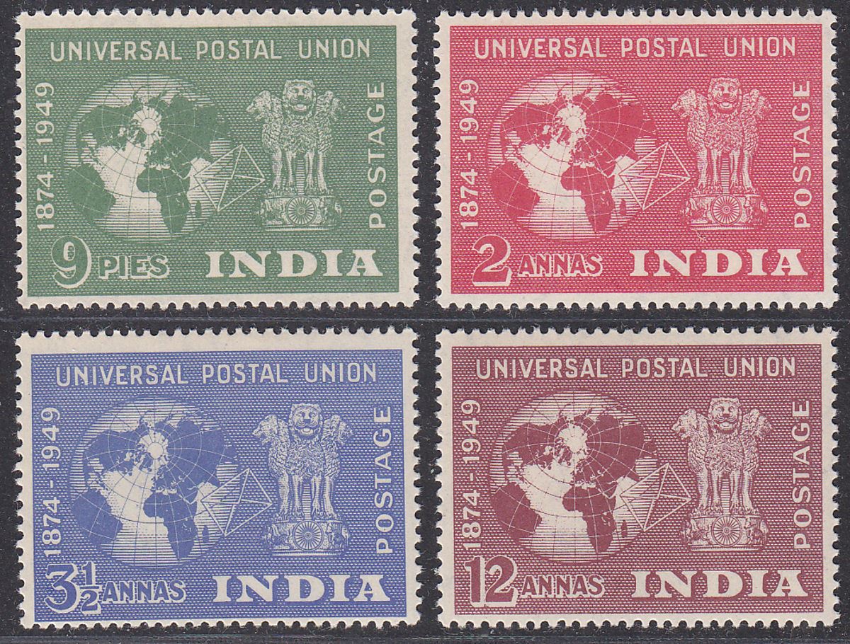 India 1949 75th Anniversary of UPU Set Mint SG325-328 cat £26