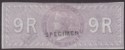 Click for more photos and details India 1866 QV Revenue Special Adhesive SPECIMEN 9r Dull Lilac Imperforate BF12s