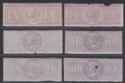 Click for more photos and details India 1866 QV Revenue Special Adhesive Part Set 1a to 10r Lilac Used BF1-12