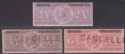 Click for more photos and details India 1892 QV Revenue Share Transfer Overprint 2a Mint 3a, 6a Used w CANCELLED