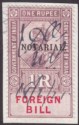 Click for more photos and details India 1923 KGV Revenue Notarial Overprint on Foreign Bill 1r Used on Piece BF30