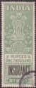 Click for more photos and details India 1958 Revenue Insurance 1000r Green and Black Used BF100