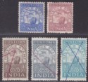 Click for more photos and details India 1957 Revenue Customs Part Set 25np to 5r Used BF5-BF9