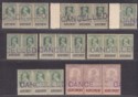 Click for more photos and details India 1923 KGV Revenue Agreement CANCELLED Set BF7-BF13 heavily toned
