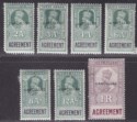 Click for more photos and details India 1923 KGV Revenue Agreement Type 25 CANCELLED Set BF7c-BF13c