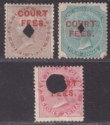 Click for more photos and details India 1870 QV Revenue Court Fees Overprint 1a, 4a, 8a Used BF1 BF3 BF4