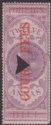 Click for more photos and details India 1870 QV Revenue Court Fees Thin Bar Opt on Foreign Bill 12a Used BF41