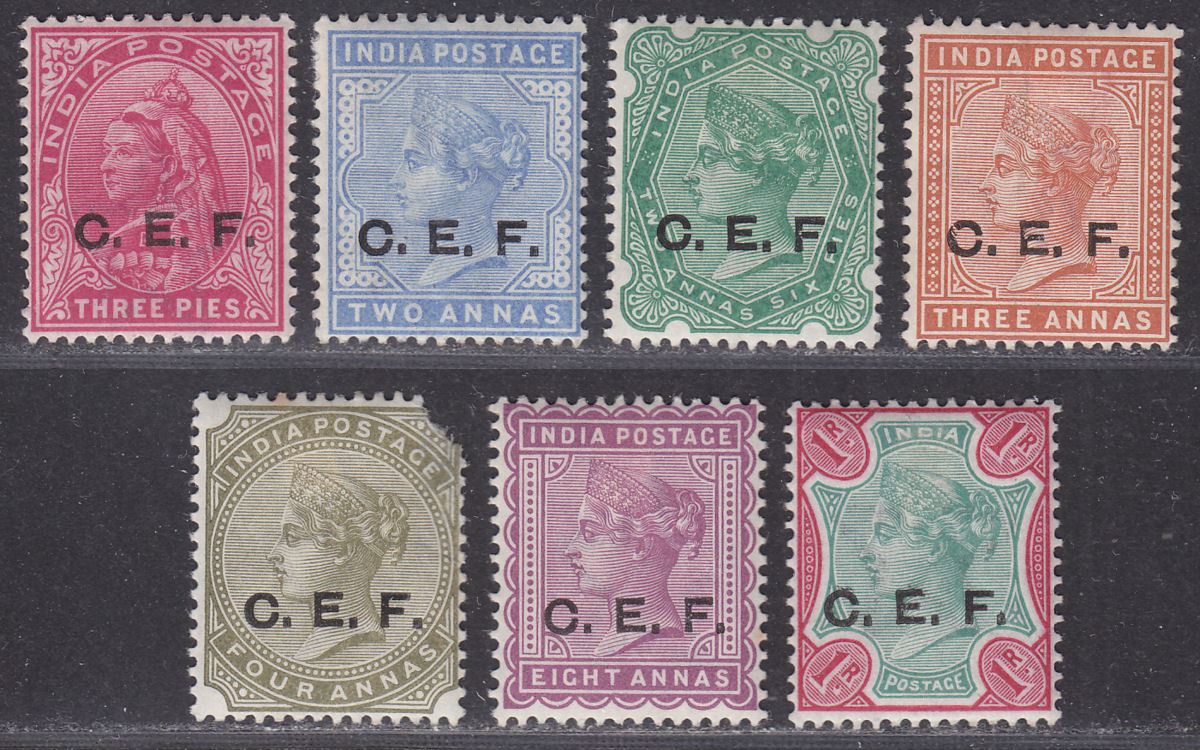India 1900 QV China Expeditionary Force CEF Overprint Part Set to 1r Mint