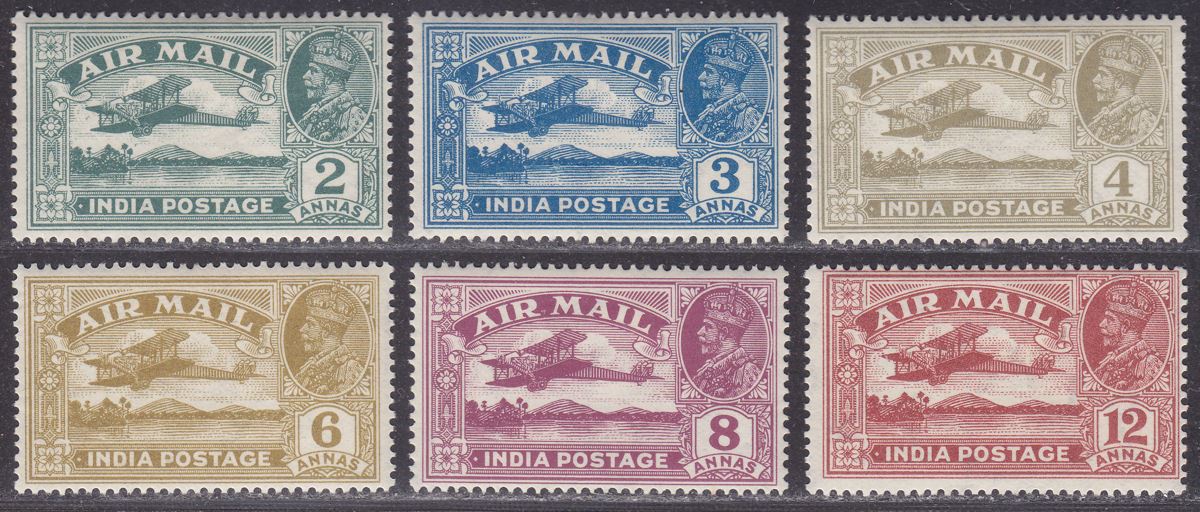 India 1929 King George V Airmail Set Mint SG220-225 cat £55