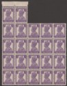 Click for more photos and details India 1943 King George VI 3a Bright Violet (typo) Block of 22 Mint SG271b cat£80
