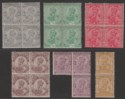 Click for more photos and details India 1911-22 King George V Part Set to 6a Blocks / Pair Mint with toning
