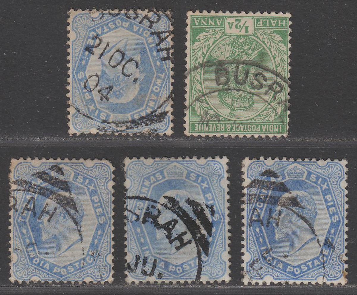 India used Iraq KEVII-KGV Selection Used with BUSRAH Postmarks