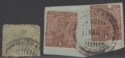 Click for more photos and details India Used Muscat KGV ½a, 1a x 2 Used with MUSCAT Postmarks