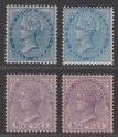 Click for more photos and details India 1873-74 Queen Victoria ½a, 9p Shades Mint / Unused