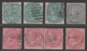 Click for more photos and details India 1866-68 Queen Victoria 4a, 6a8p, 8a Selection Used