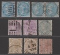Click for more photos and details India 1873-76 Queen Victoria Selection to 1r Used