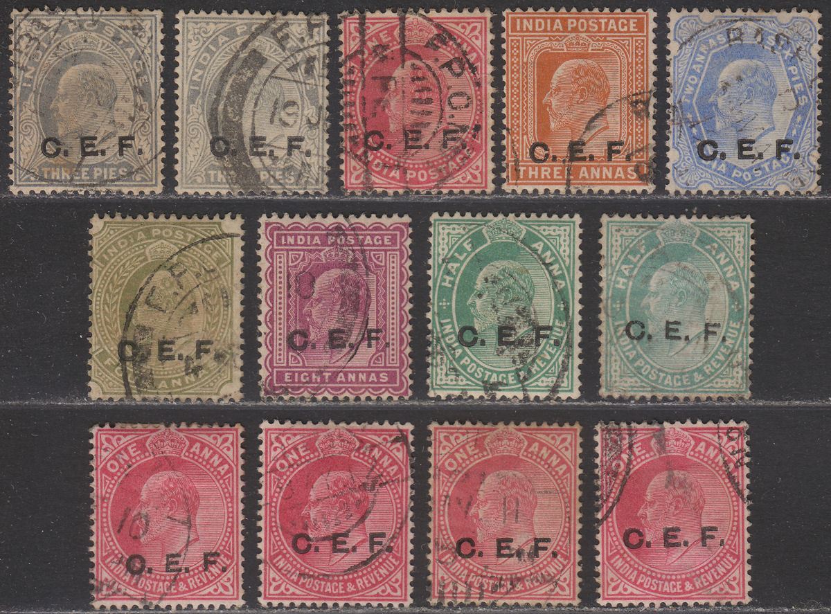 India 1905-11 KEVII China Expeditionary Force CEF Overprints to 8a Used