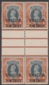 Click for more photos and details Indian States Gwalior 1942 KGVI 1r Grey + Red-Brown Interpanneu Block Mint SG112