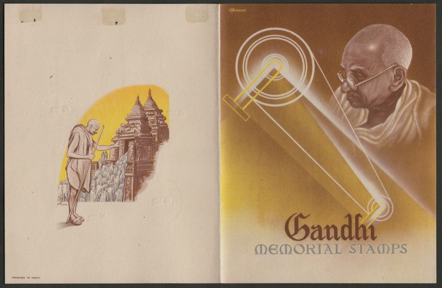India 1948 Gandhi Independence Set inc 10r Used in FD Presentation Folder SG308