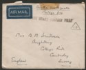 Click for more photos and details India 1935 KGV Quetta Earthquake Postage Free Mark Cover - UK 13th June Pakistan