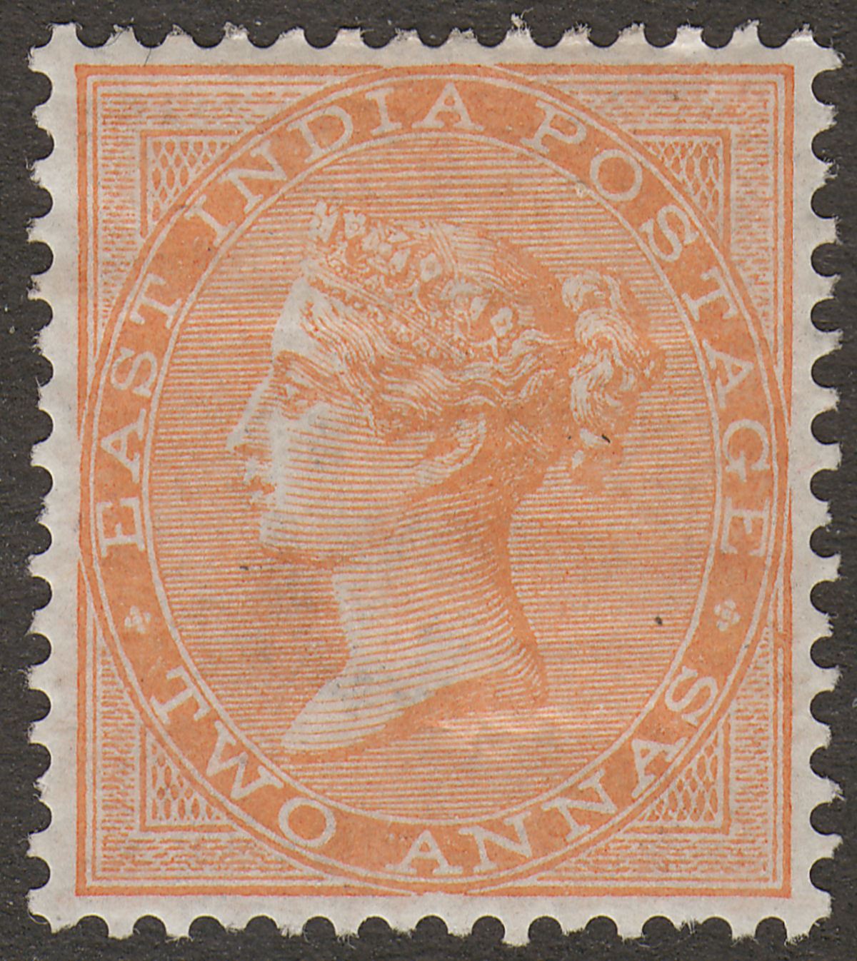 India 1865 QV 2a Orange Mint SG62 cat £150 wmk Elephant Head