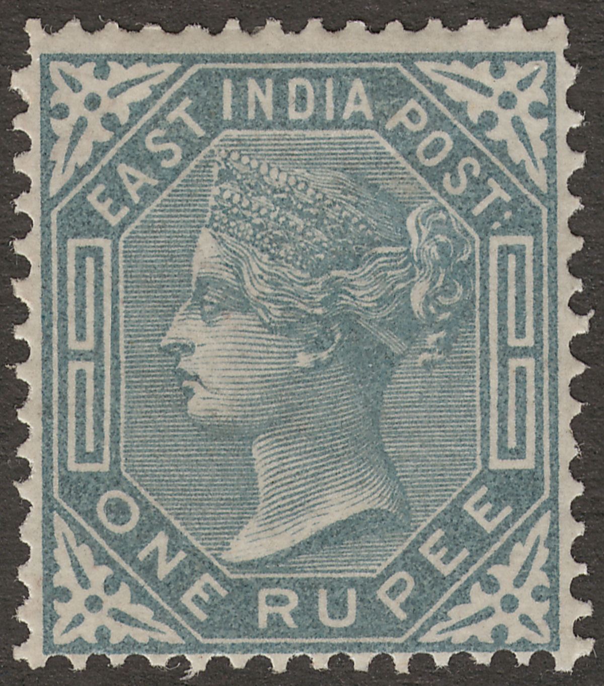India 1874 QV 1r Slate Mint SG79 cat £100
