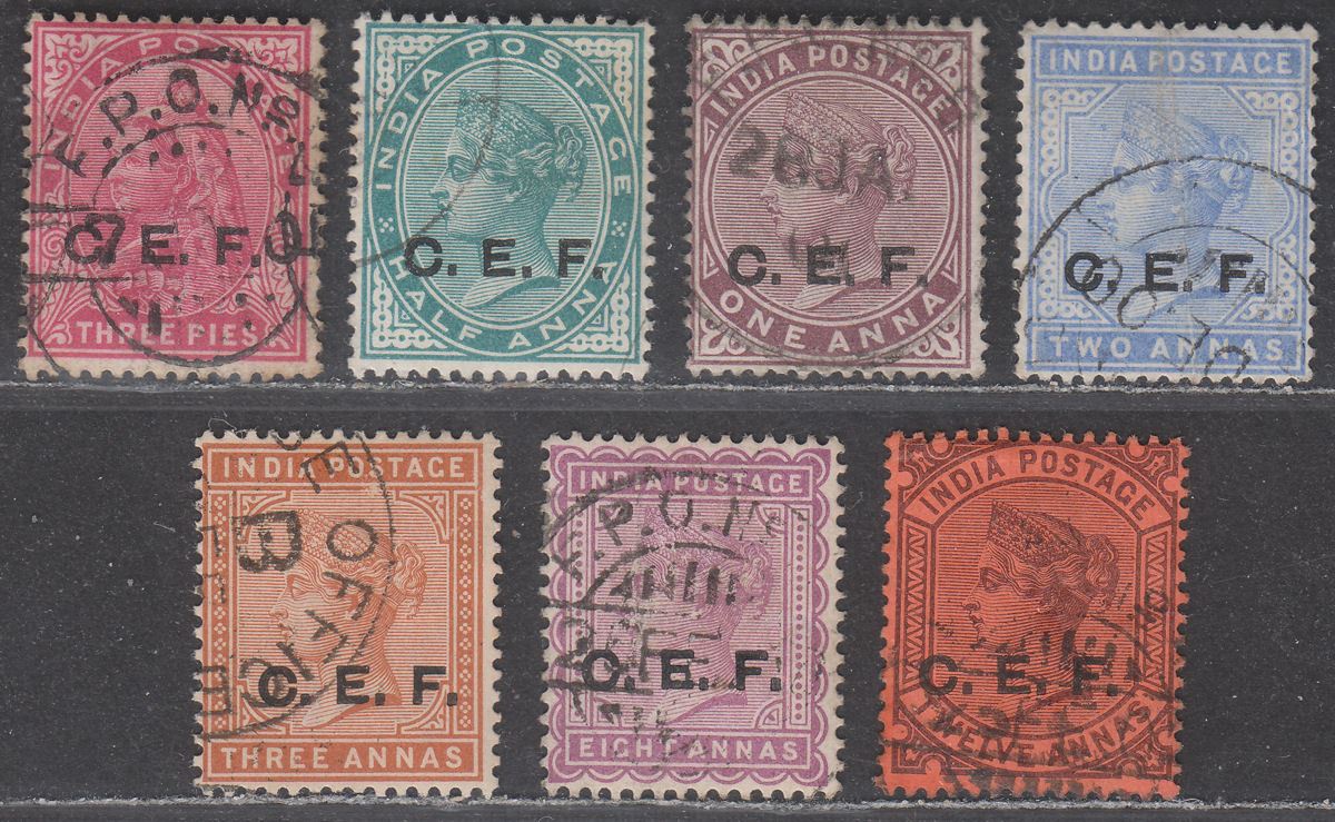 India 1900 QV China Expeditionary Force CEF Overprint Part Set to 12a Used