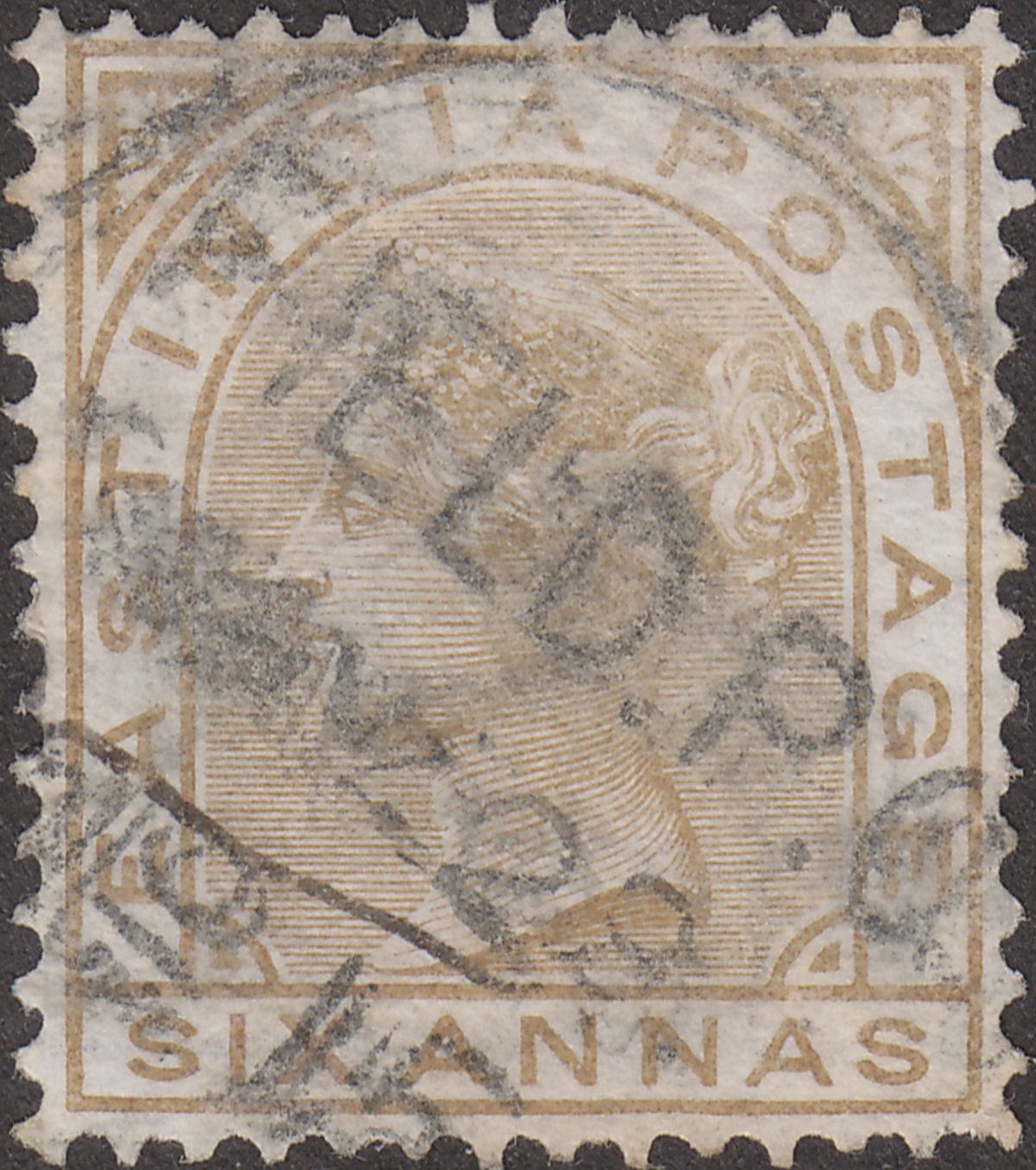 India 1876 Queen Victoria 6a Used SG80 with FIELD PO No 15 Postmark Afghanistan