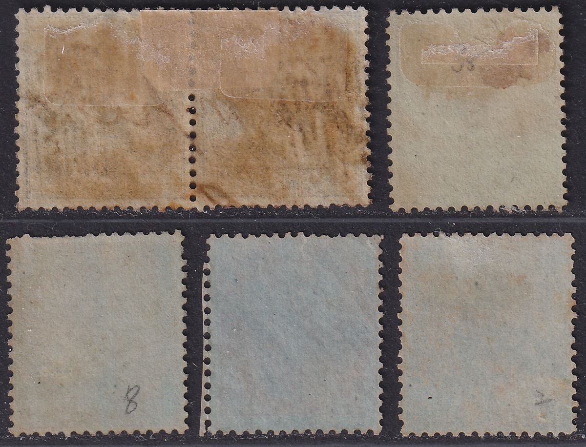 India 1855 QV 4a Black, 8a Carmine on Blue Paper Selection Used SG35-36