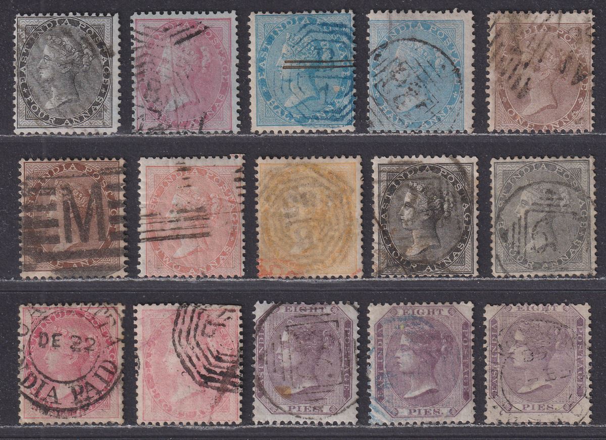 India 1855-60 Queen Victoria Unwatermarked Selection to 8a Used